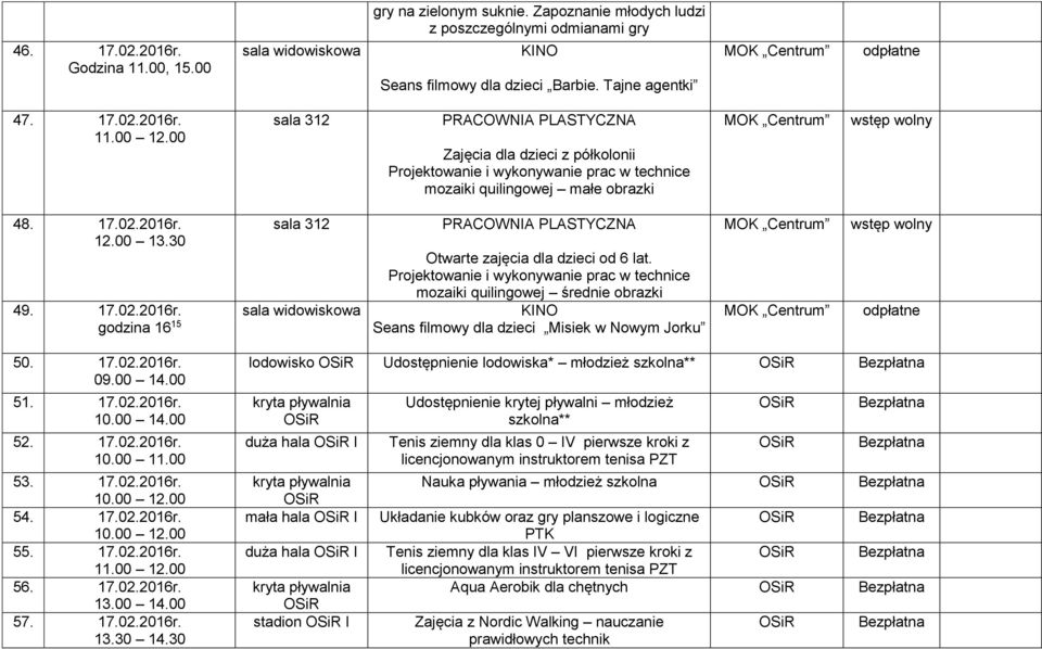 moiki quilingowej średnie obrazki Seans filmowy dla dzieci Misiek w Nowym Jorku 50. 17.02.2016r. 51. 17.02.2016r. 52. 17.02.2016r. 10.00 11.00 53. 17.02.2016r. 54. 17.02.2016r. 55. 17.02.2016r. 11.00 12.