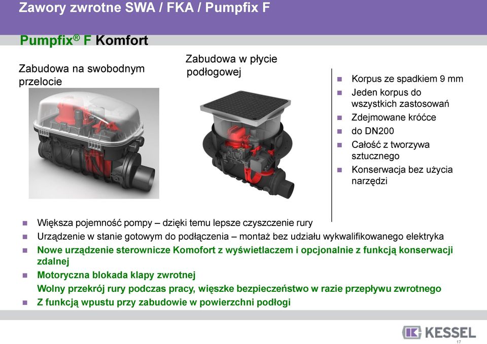 stanie gotowym do podłączenia montaż bez udziału wykwalifikowanego elektryka Nowe urządzenie sterownicze Komofort z wyświetlaczem i opcjonalnie z funkcją konserwacji zdalnej