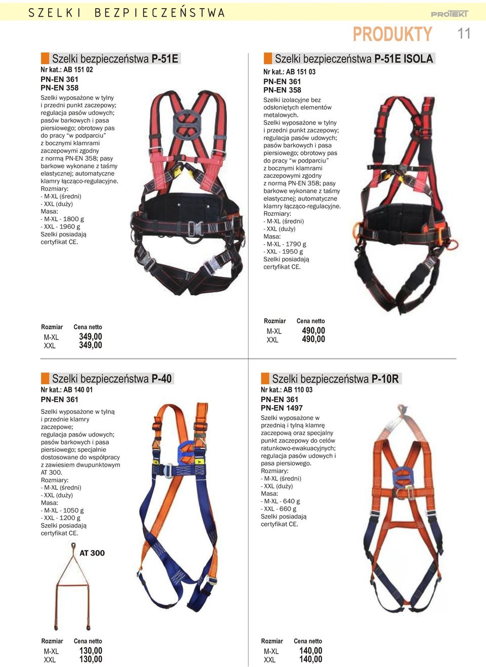 zaczepowymi zgodny z norm¹ PN-EN 358; pasy barkowe wykonane z taœmy elastycznej; automatyczne klamry ³¹cz¹co-regulacyjne.