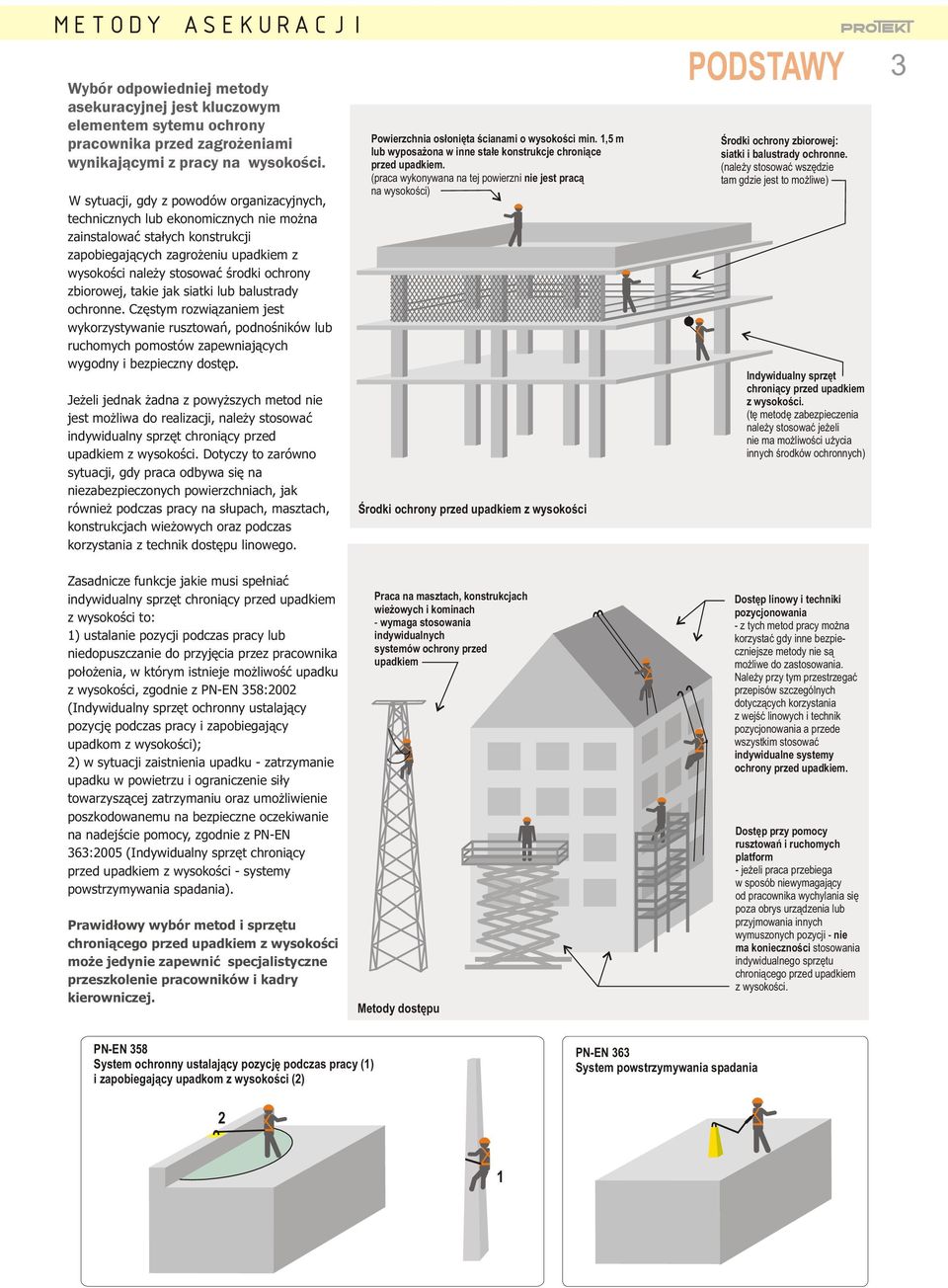 zbiorowej, takie jak siatki lub balustrady ochronne. Czêstym rozwi¹zaniem jest wykorzystywanie rusztowañ, podnoœników lub ruchomych pomostów zapewniaj¹cych wygodny i bezpieczny dostêp.