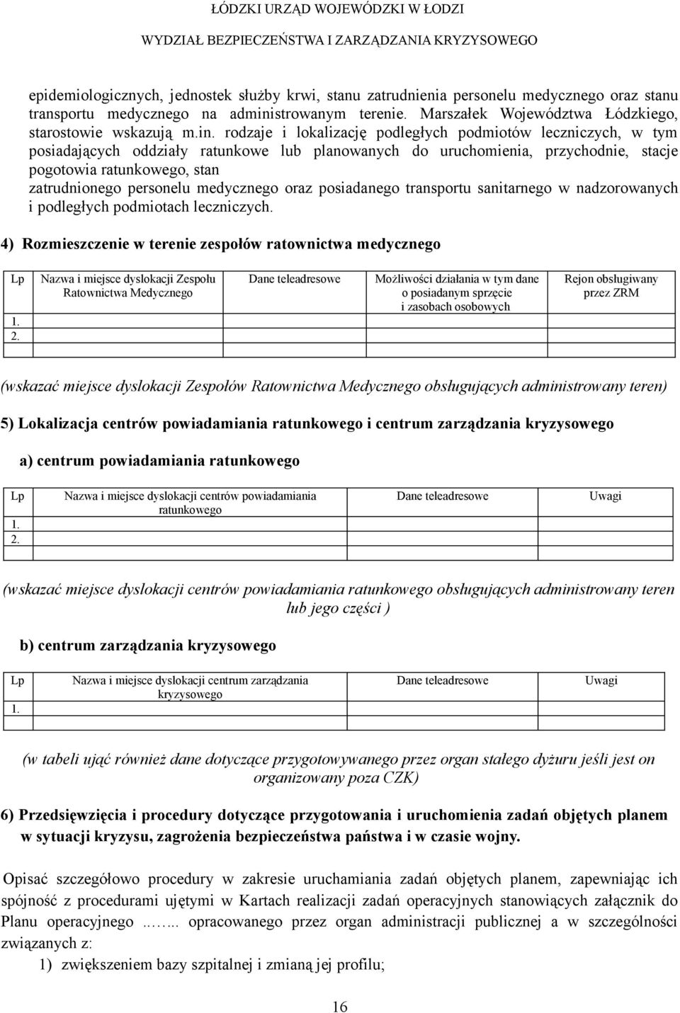 strowanym terenie. Marszałek Województwa Łódzkiego, starostowie wskazują m.in.