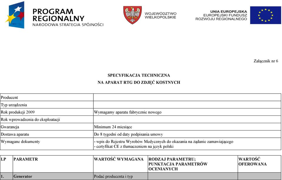podpisania umowy - wpis do Rejestru Wyrobów Medycznych do okazania na żądanie zamawiającego - certyfikat CE z tłumaczeniem na język