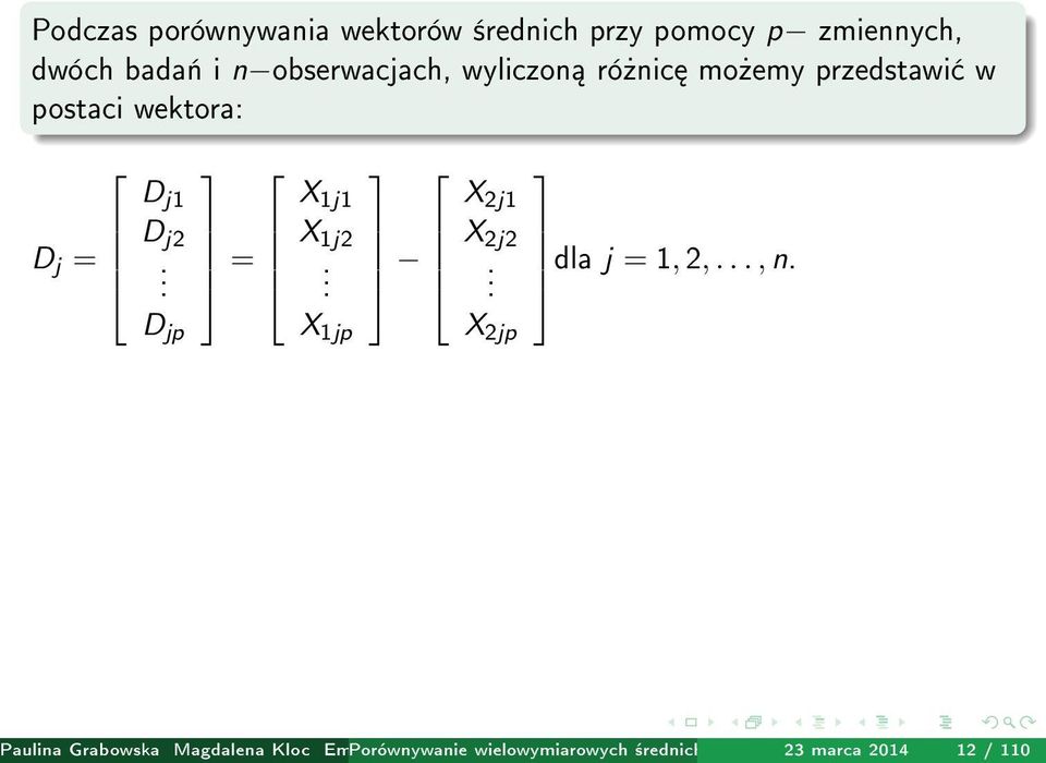 X 2jp dla j = 1, 2,..., n.