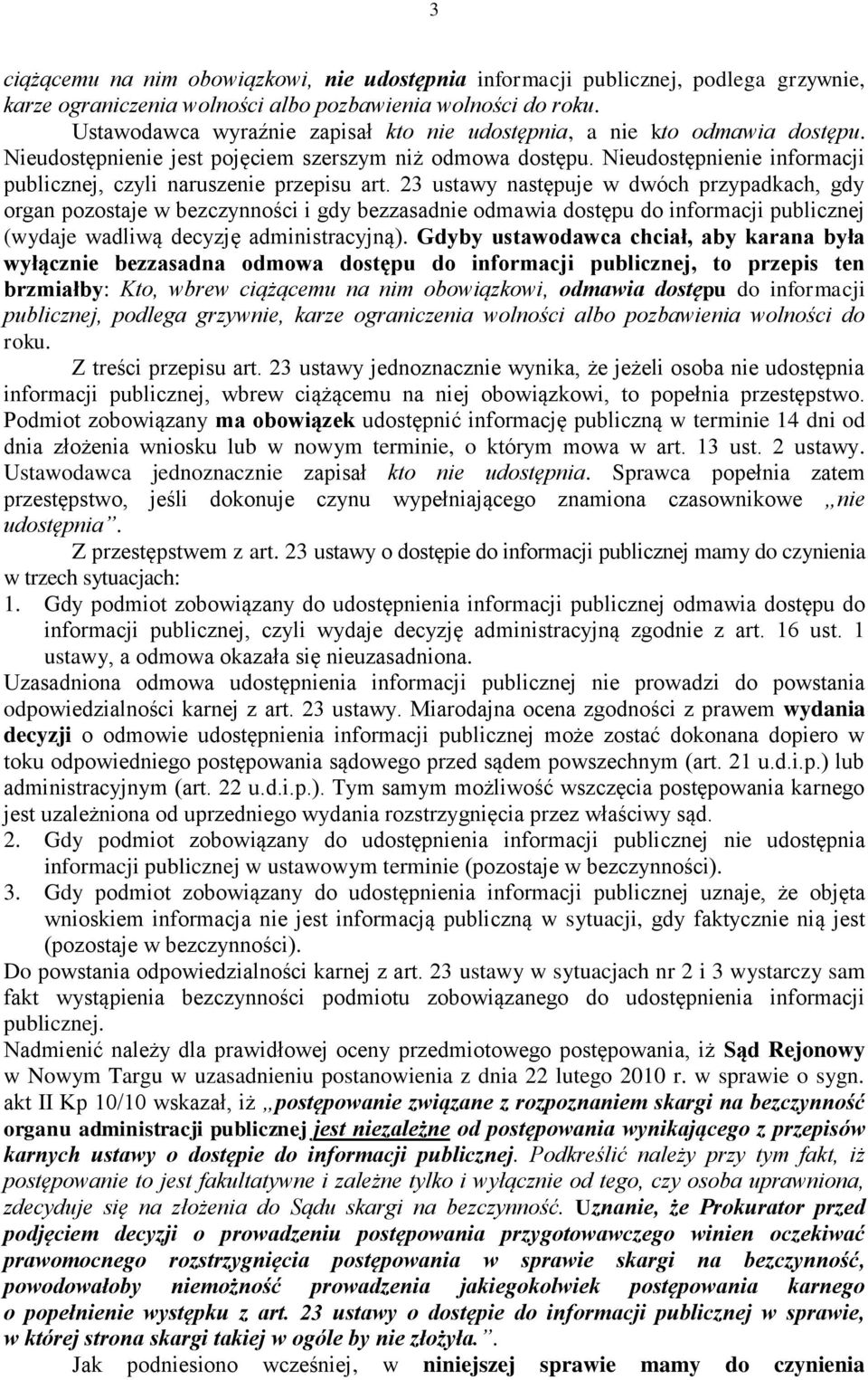 Nieudostępnienie informacji publicznej, czyli naruszenie przepisu art.