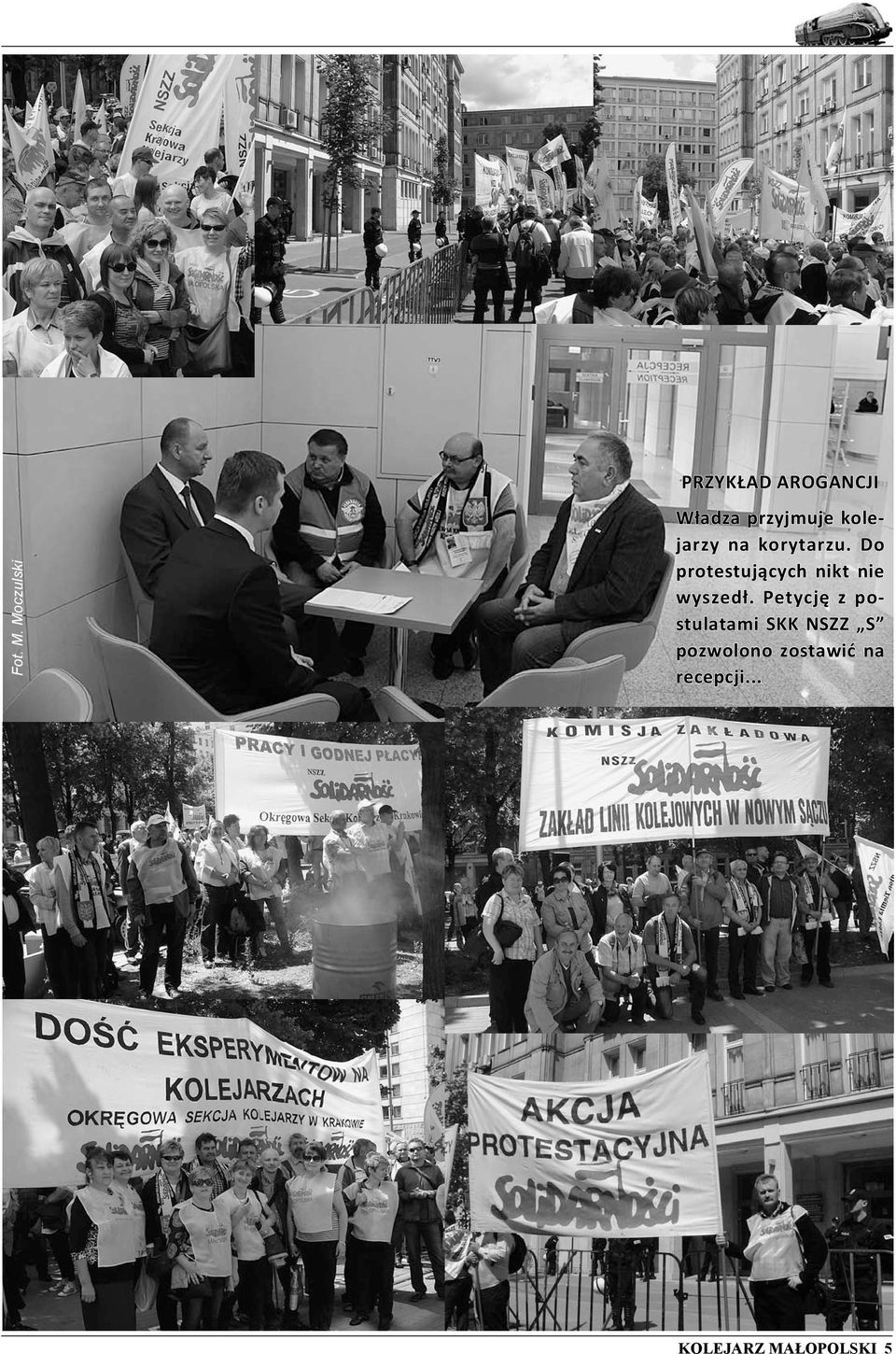 kolejarzy na korytarzu.