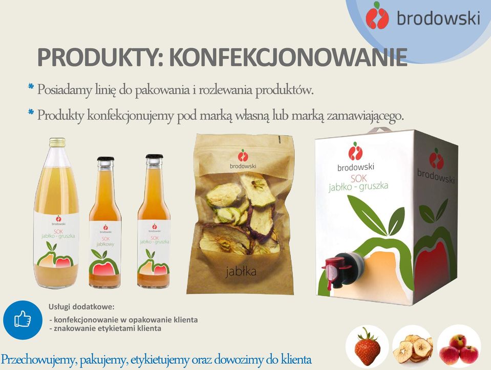* Produkty konfekcjonujemy pod marką własną lub marką