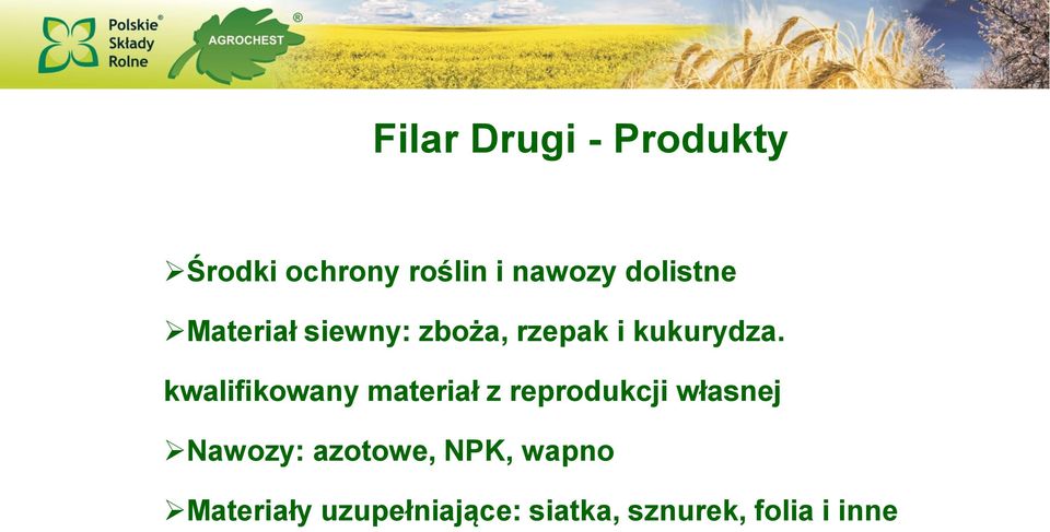kwalifikowany materiał z reprodukcji własnej Nawozy: