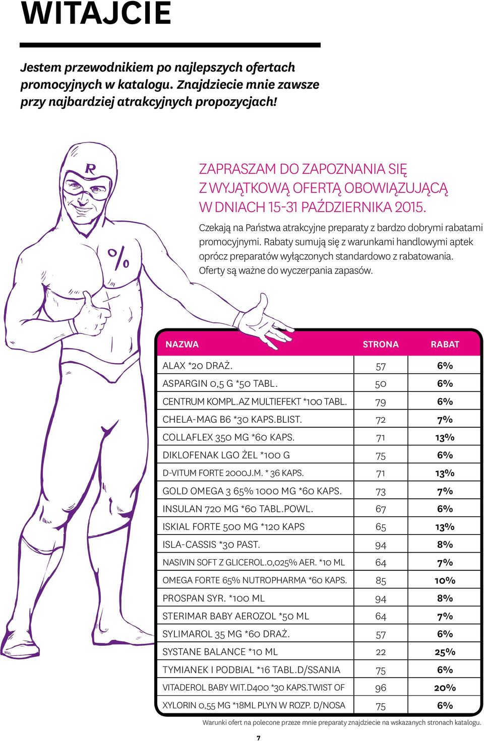 Rabaty sumują się z warunkami handlowymi aptek oprócz preparatów wyłączonych standardowo z rabatowania. Oferty są ważne do wyczerpania zapasów. NAZWA STRONA RABAT ALAX *20 DRAŻ.