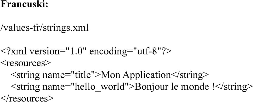 > <resources> <string name="title">mon
