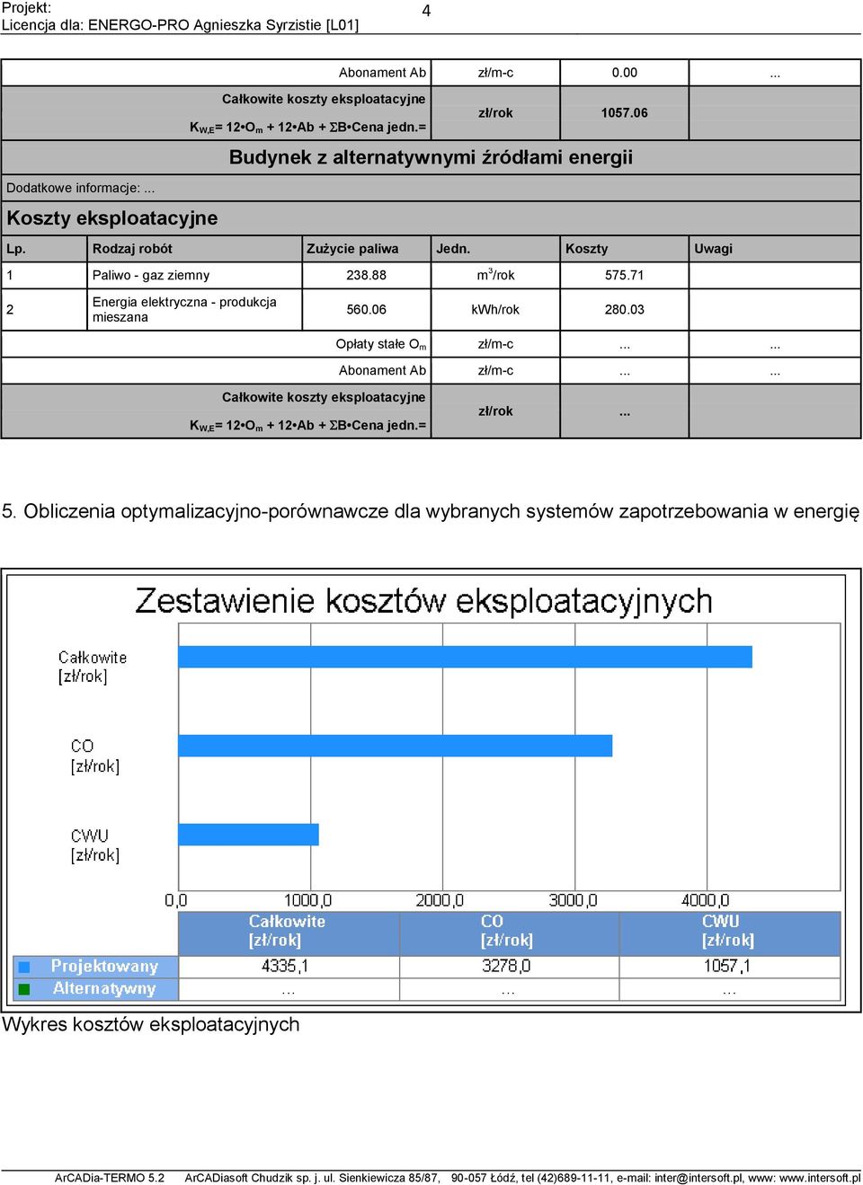 0 Opłaty stałe O m zł/m-c...... Abonament Ab zł/m-c...... K W,E = 1 O m + 1 Ab + B Cena jedn.= zł/rok.