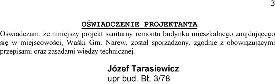 Gm. Narew, został sporządzony, zgodnie z obowiązującymi przepisami