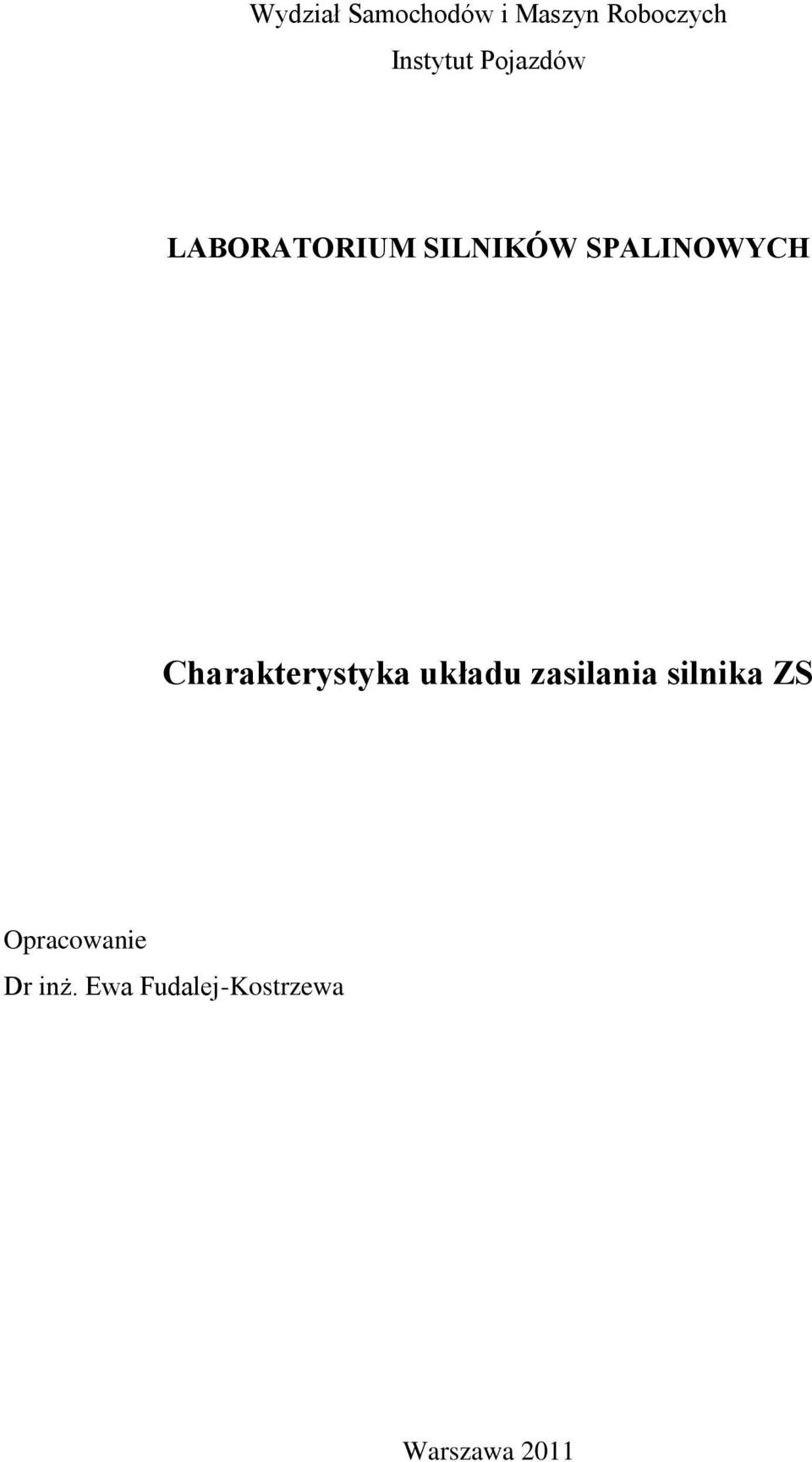 Charakterystyka układu zasilania silnika ZS