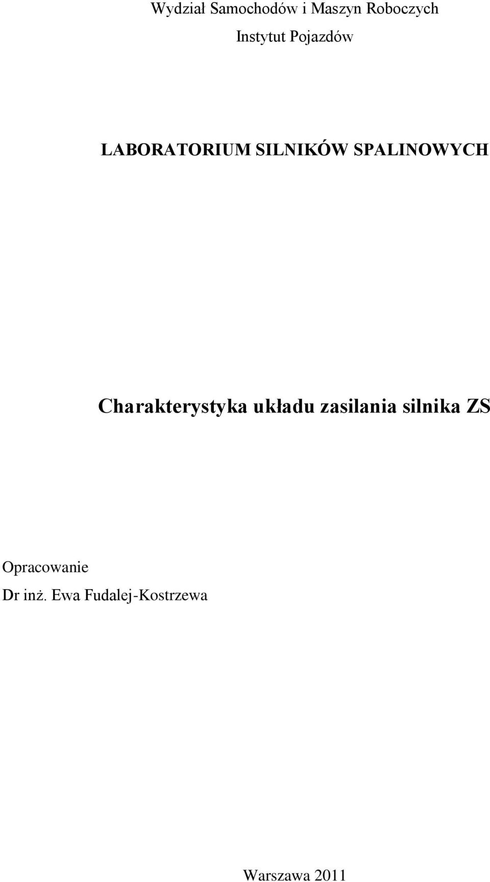 Charakterystyka układu zasilania silnika ZS