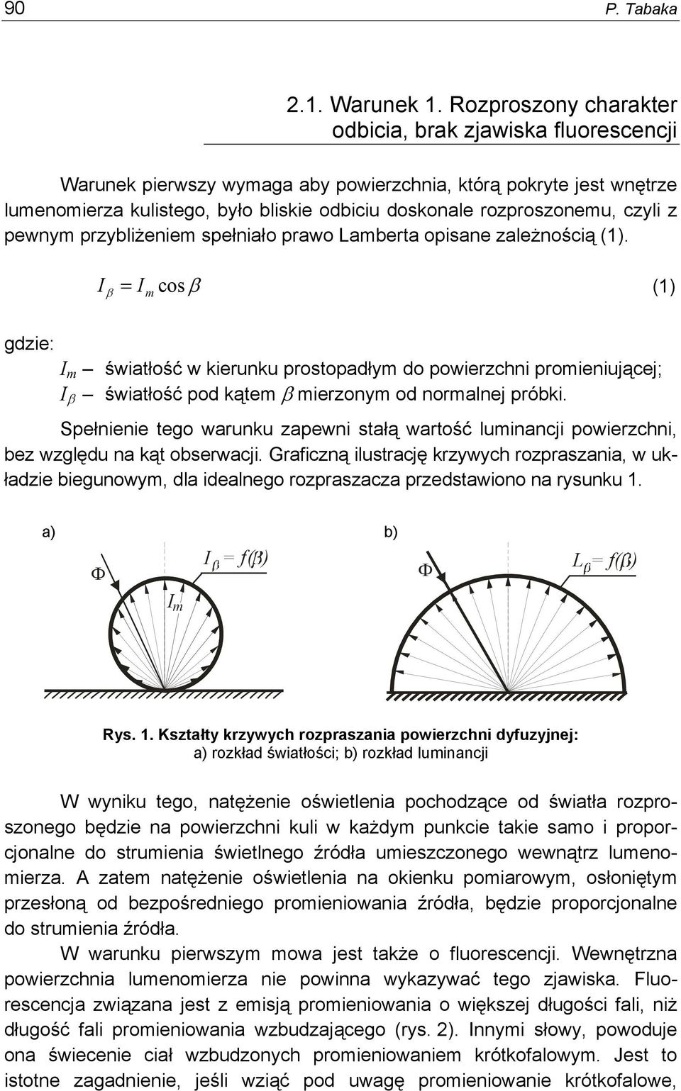 czyli z pewnym przybliżeniem spełniało prawo Lamberta opisane zależnością (1).