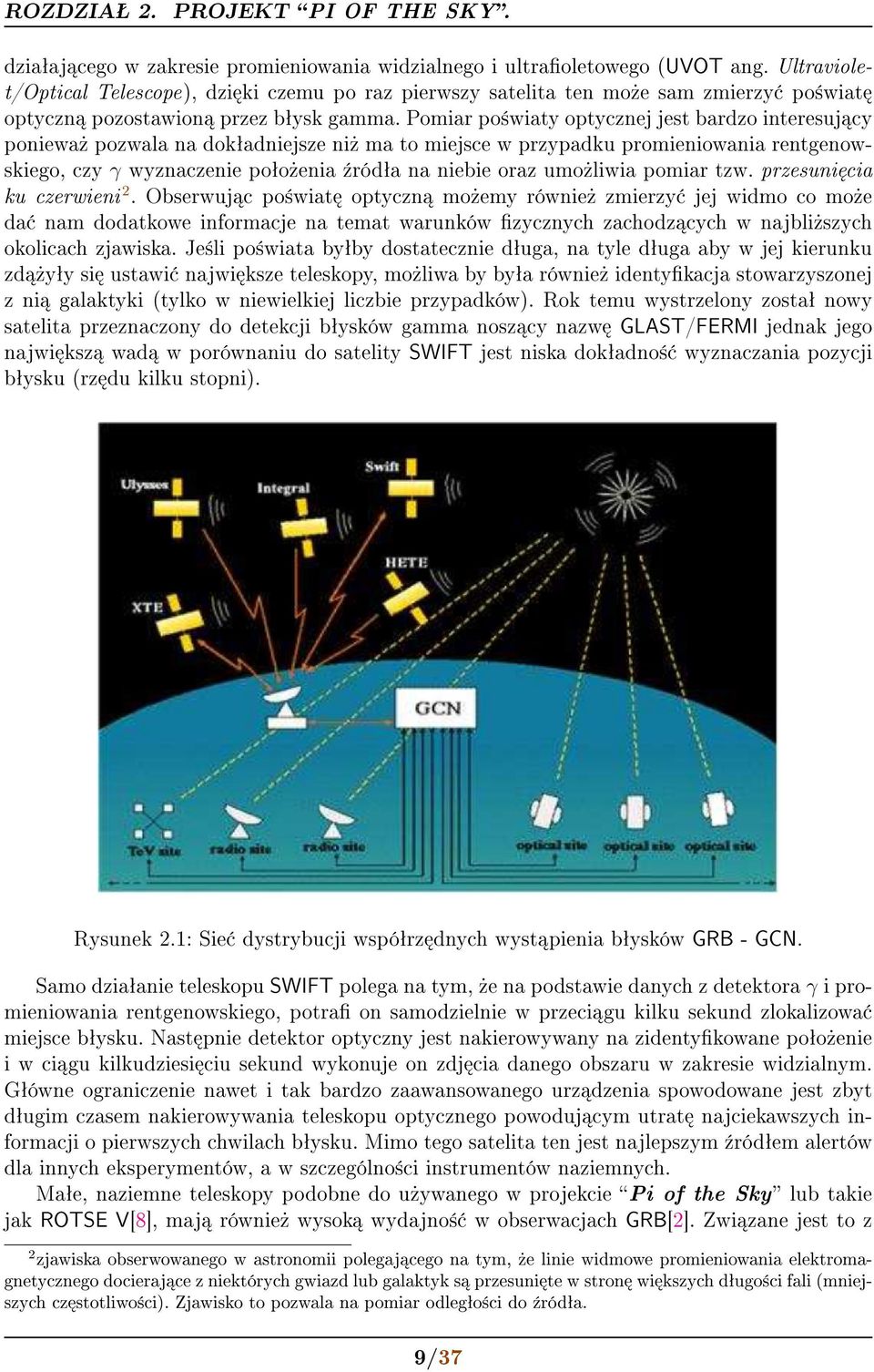 Pomiar po±wiaty optycznej jest bardzo interesuj cy poniewa» pozwala na dokªadniejsze ni» ma to miejsce w przypadku promieniowania rentgenowskiego, czy γ wyznaczenie poªo»enia ¹ródªa na niebie oraz