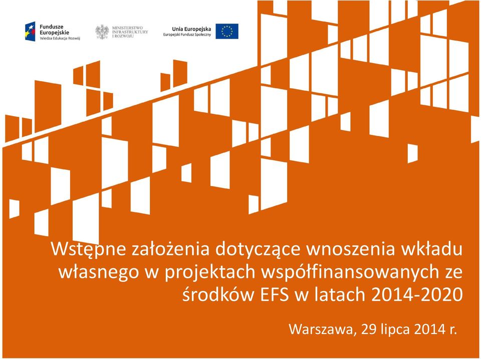 projektach współfinansowanych ze