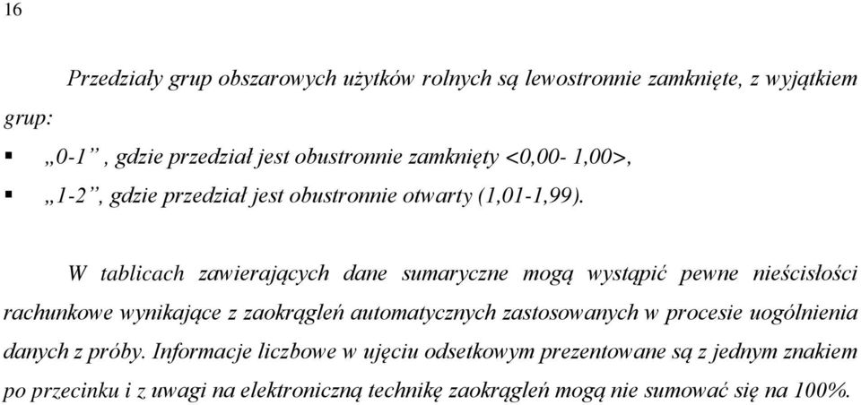 W tablicach zawierających dane sumaryczne mogą wystąpić pewne nieścisłości rachunkowe wynikające z zaokrągleń automatycznych