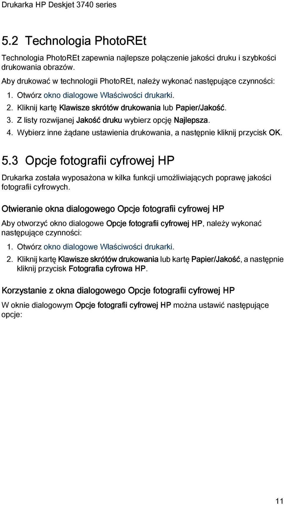 Wybierz inne żądane ustawienia drukowania, a następnie kliknij przycisk OK. 5.