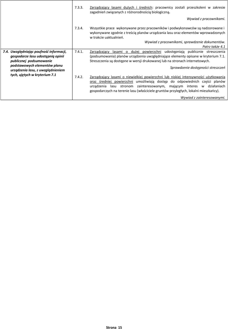 Wszystkie prace wykonywane przez pracowników i podwykonawców są nadzorowane i wykonywane zgodnie z treścią planów urządzania lasu oraz elementów wprowadzonych w trakcie uaktualnień.