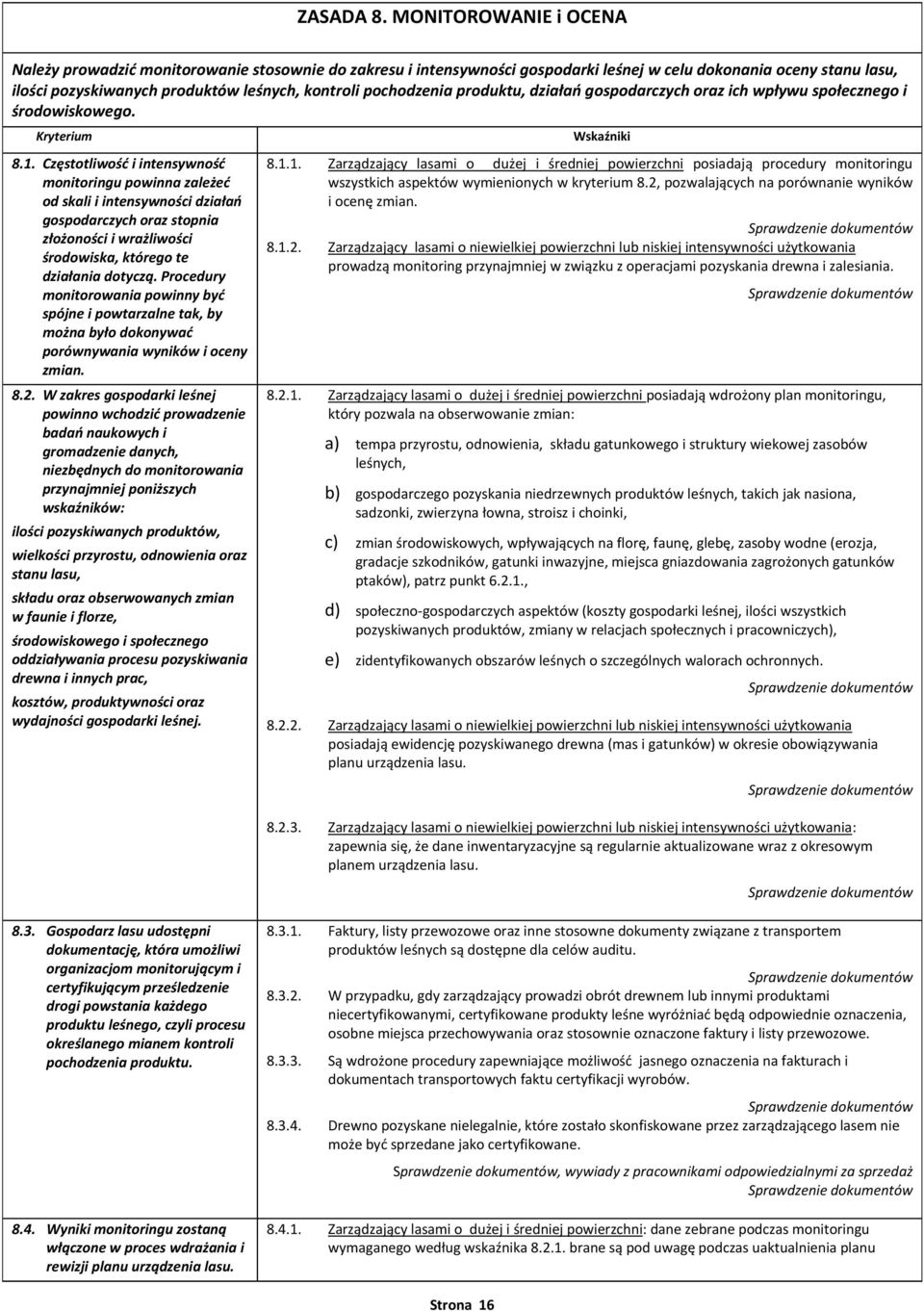 pochodzenia produktu, działań gospodarczych oraz ich wpływu społecznego i środowiskowego. Kryterium 8.1.