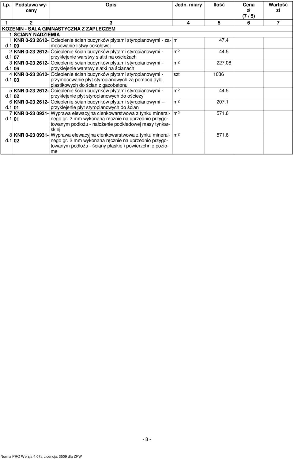 08 d.1 06 przyklejenie warstwy siatki na ścianach 4 d.