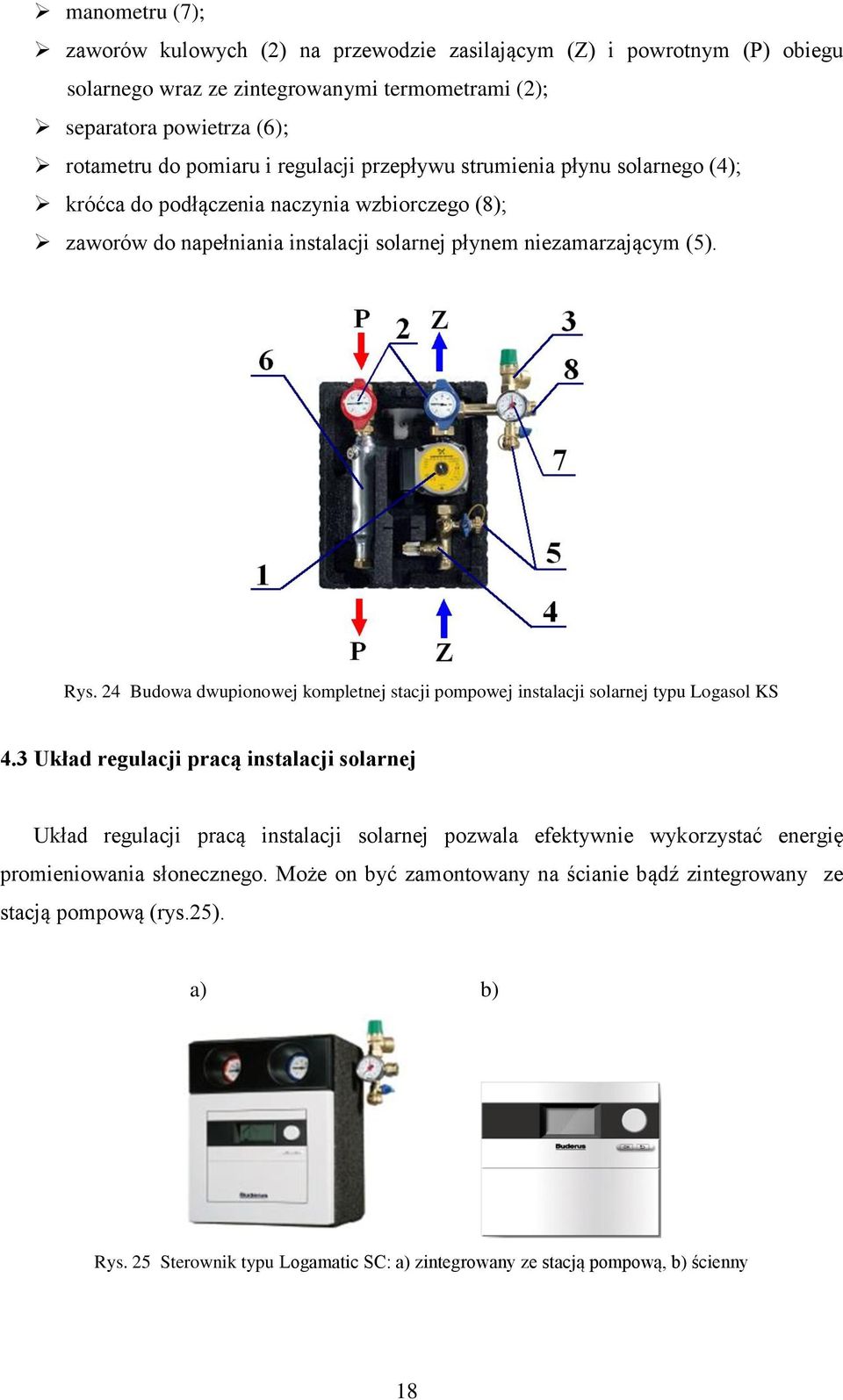 24 Budowa dwupionowej kompletnej stacji pompowej instalacji solarnej typu Logasol KS 4.