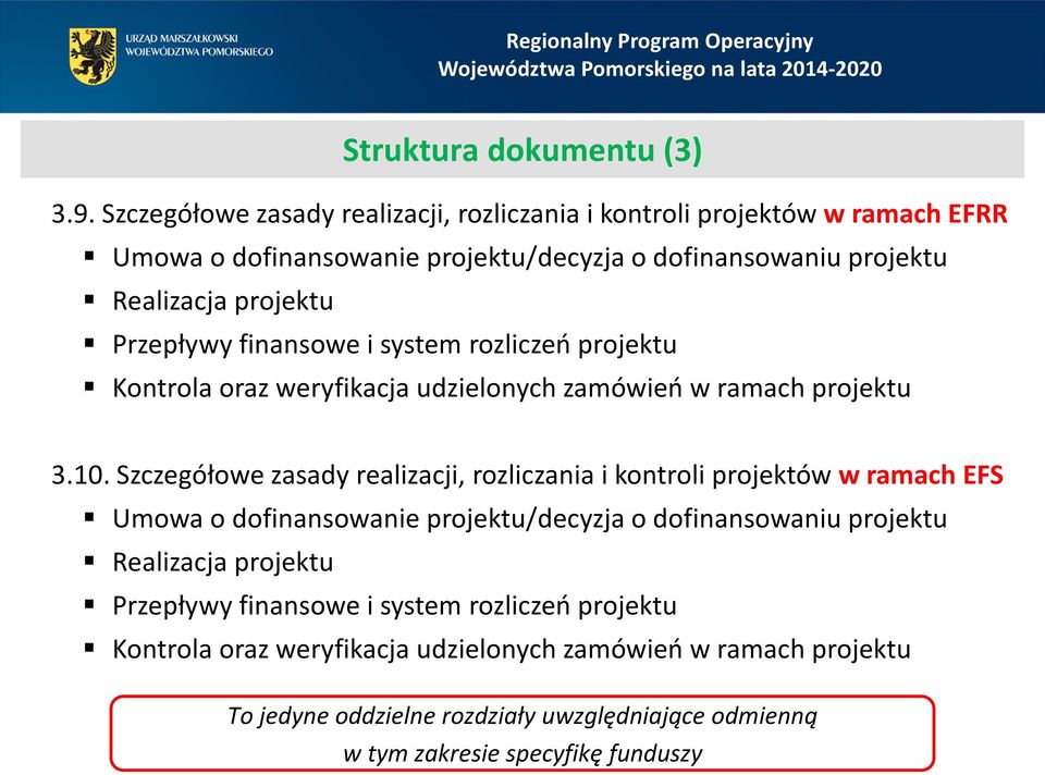 Przepływy finansowe i system rozliczeń projektu Kontrola oraz weryfikacja udzielonych zamówień w ramach projektu 3.10.