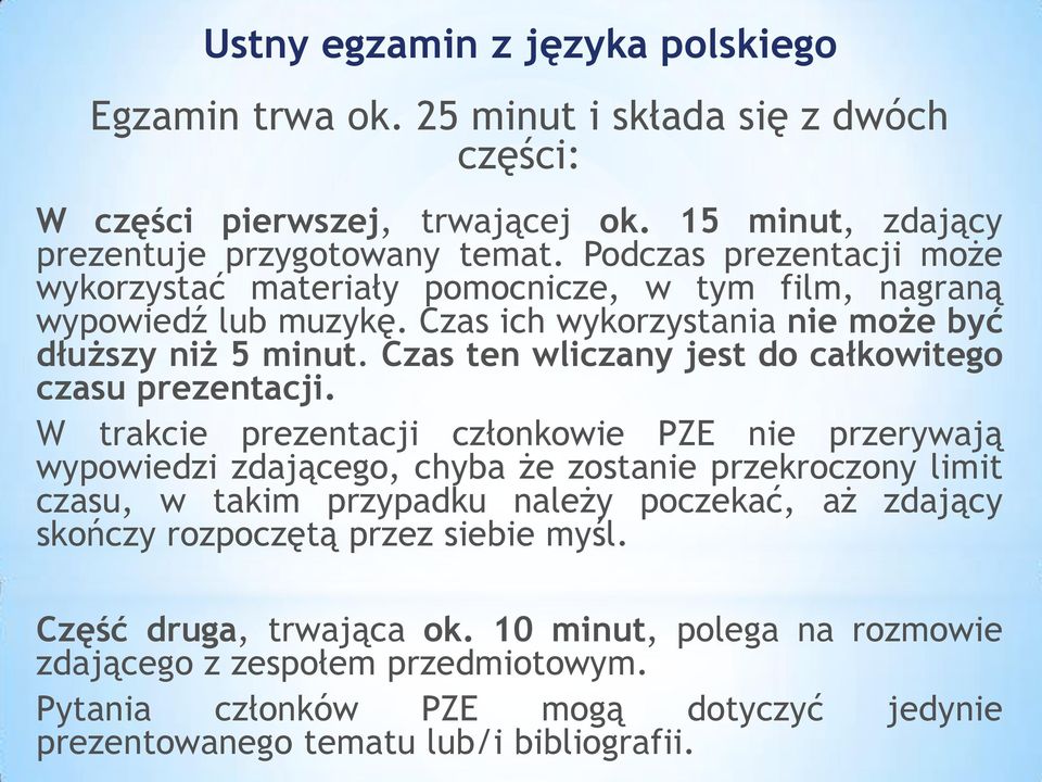 Czas ten wliczany jest do całkowitego czasu prezentacji.