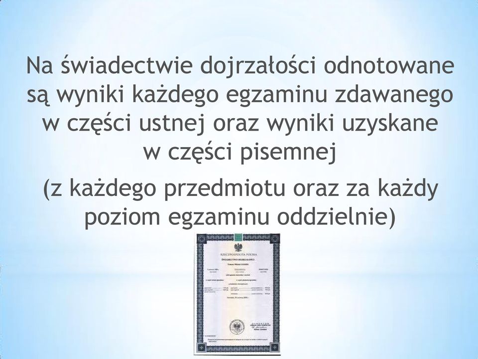 wyniki uzyskane w części pisemnej (z każdego