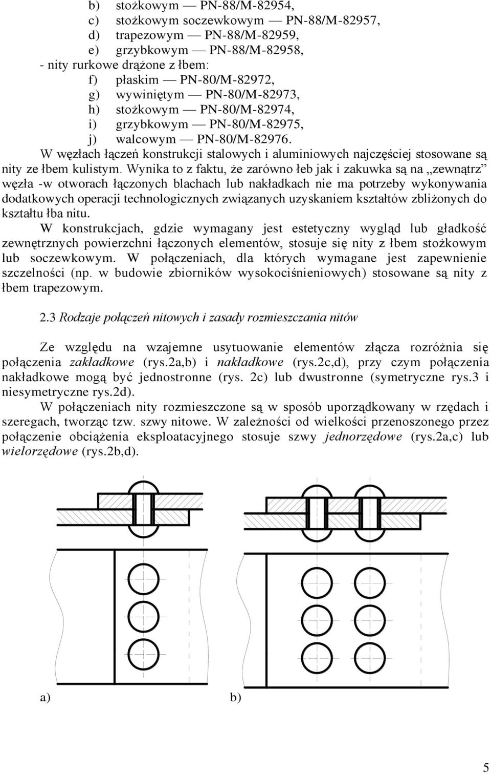 Wynika to z faktu, że zarówno łeb jak i zakuwka są na zewnątrz węzła -w otworach łączonych blachach lub nakładkach nie ma potrzeby wykonywania dodatkowych operacji technologicznych związanych