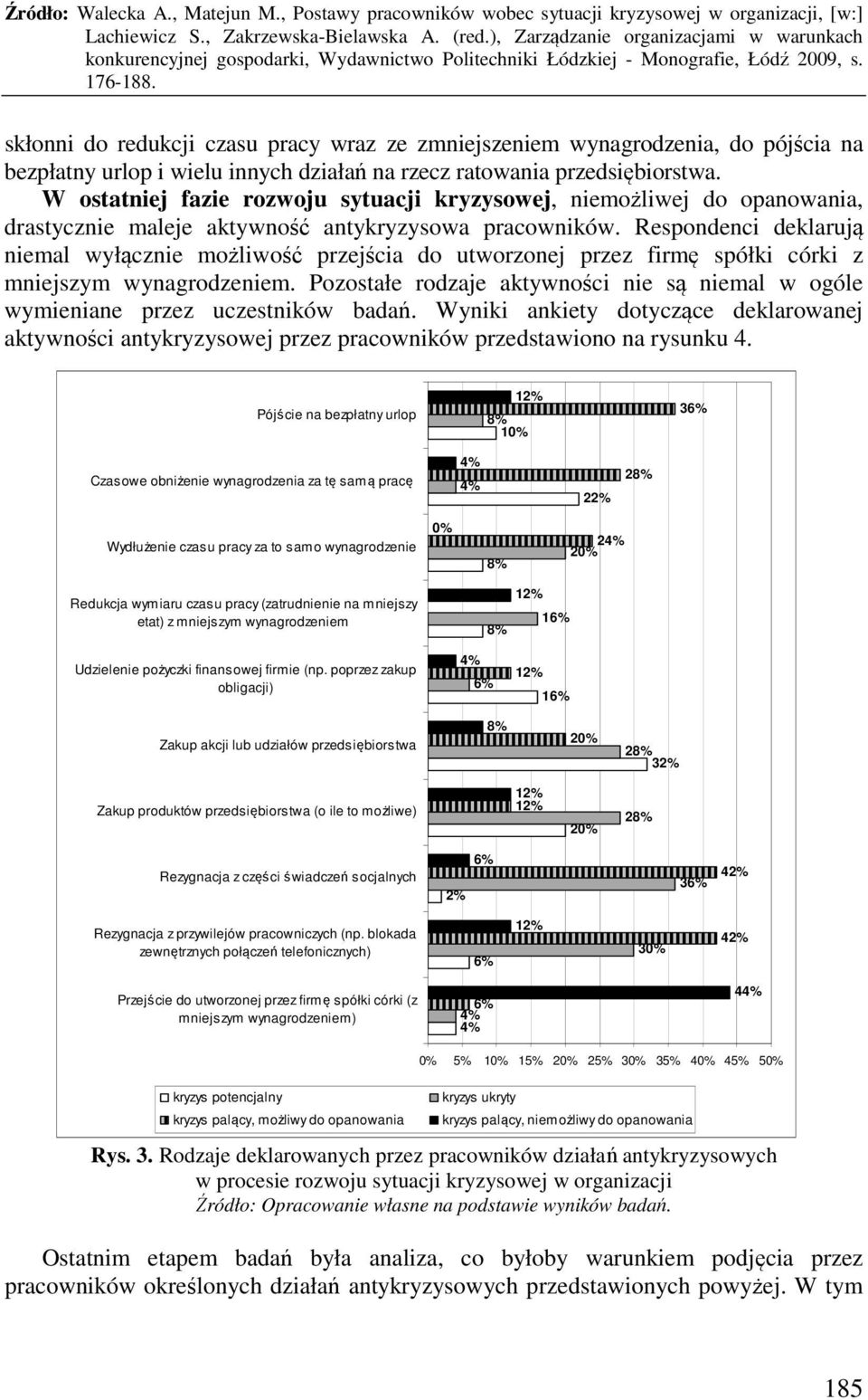 Respondenci deklarują niemal wyłącznie możliwość przejścia do utworzonej przez firmę spółki córki z mniejszym wynagrodzeniem.
