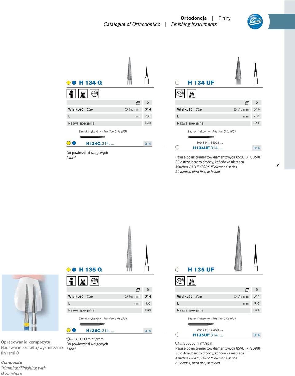... 014 Do powierzchni wargowych Labial 500 314 