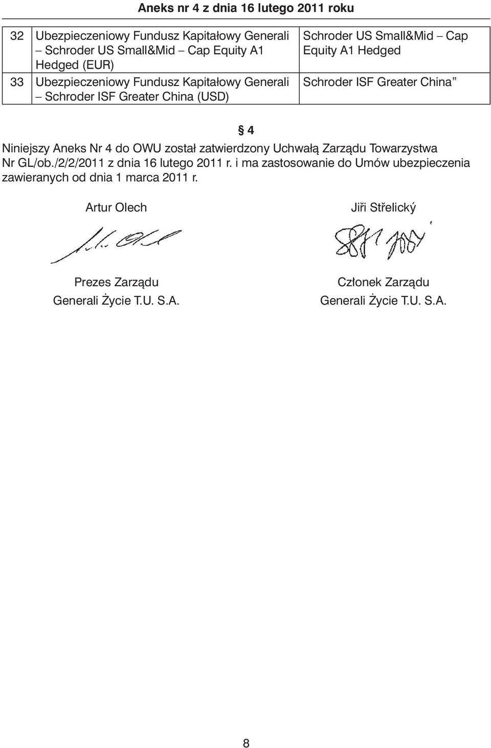 OWU został zatwierdzony Uchwałà Zarzàdu Towarzystwa Nr GL/ob./2/2/2011 z dnia 16 lutego 2011 r.