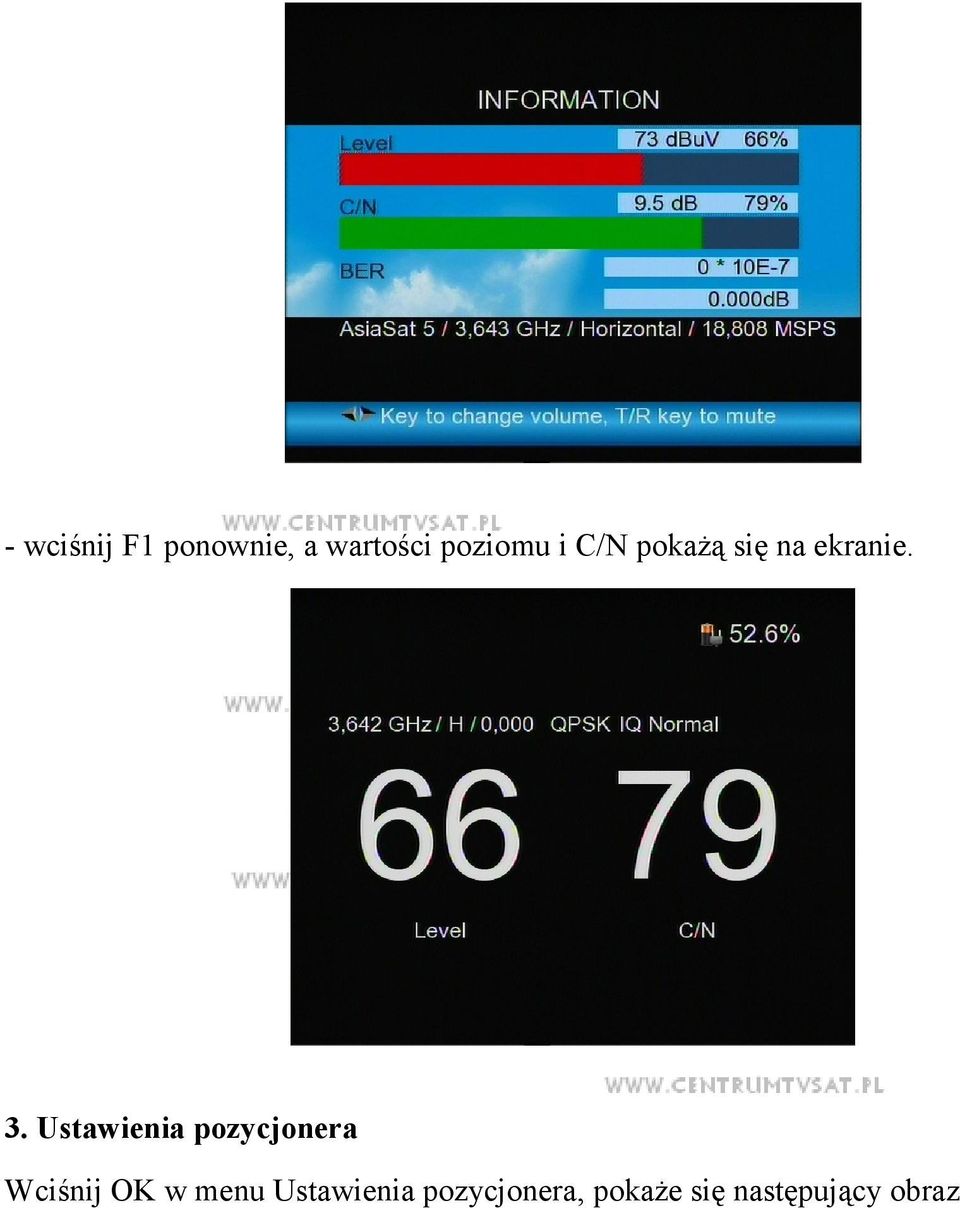 Ustawienia pozycjonera Wciśnij OK w menu