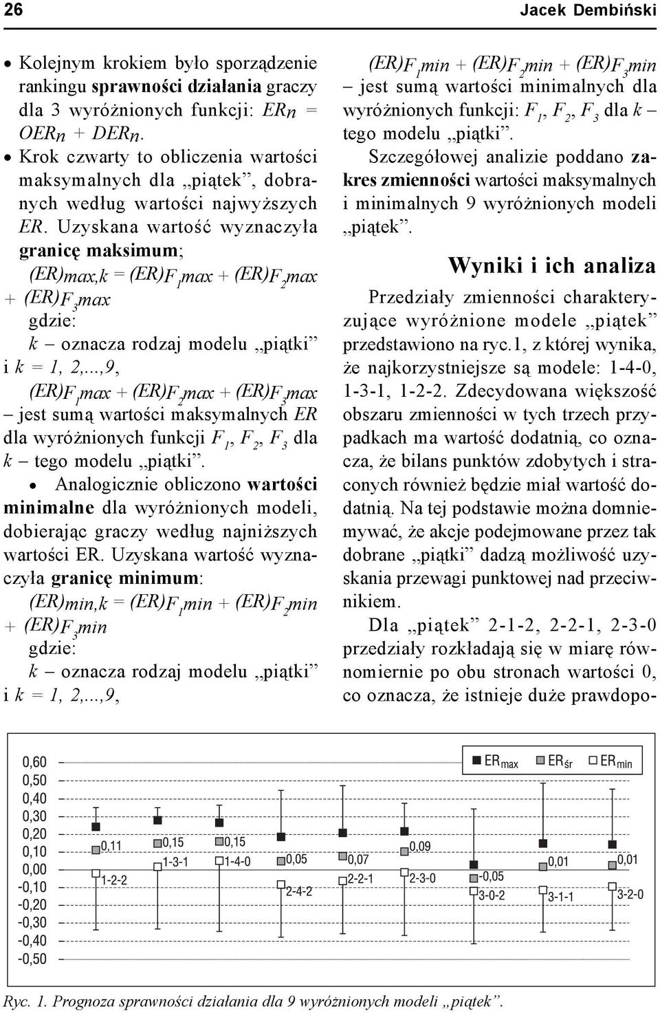 Uzyskana wartość wyznaczyła granicę maksimum; (ER),k = (ER)F 1 + (ER)F 2 + (ER)F 3 k oznacza rodzaj modelu piątki i k = 1, 2,.