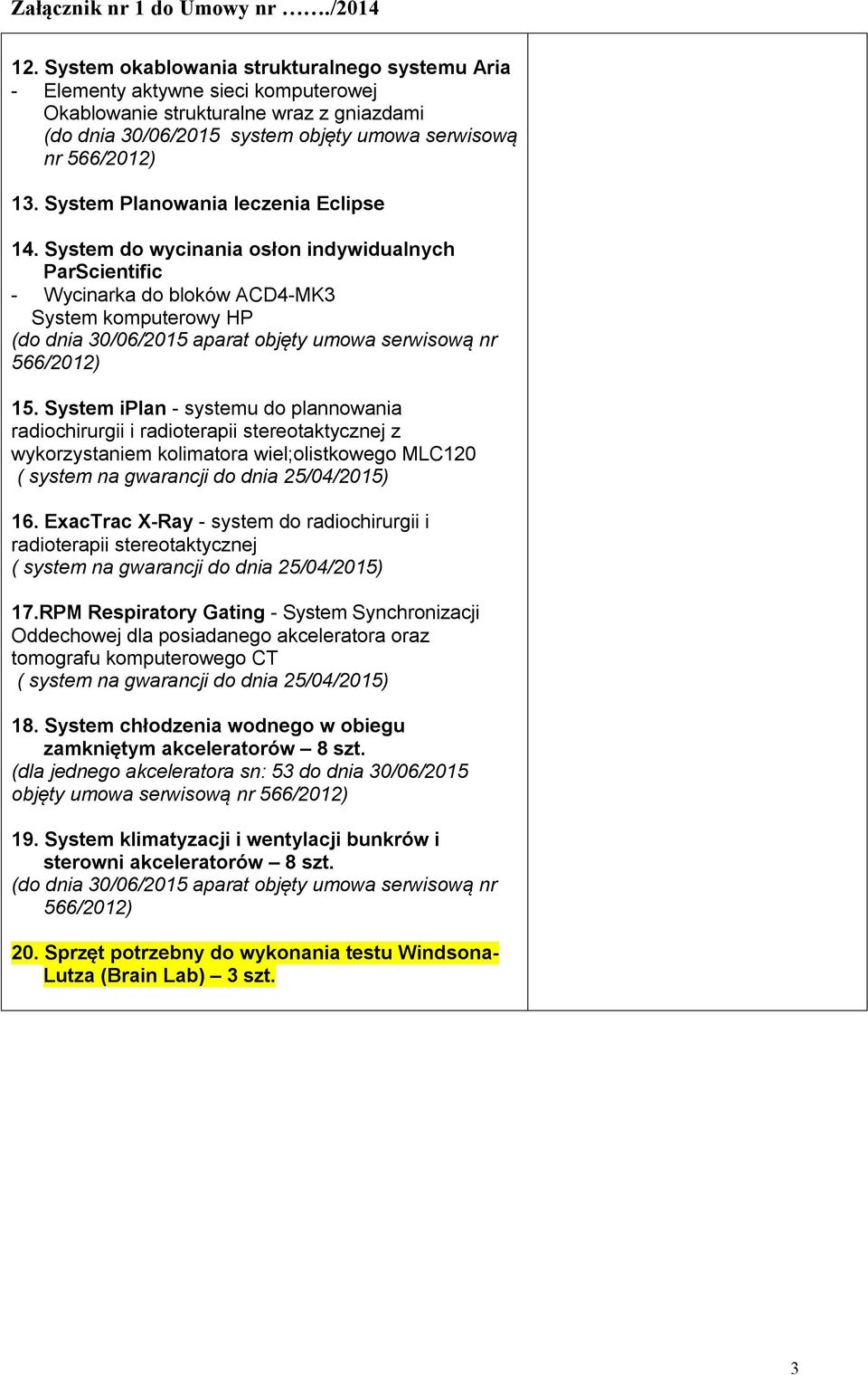System Planowania leczenia Eclipse 14.