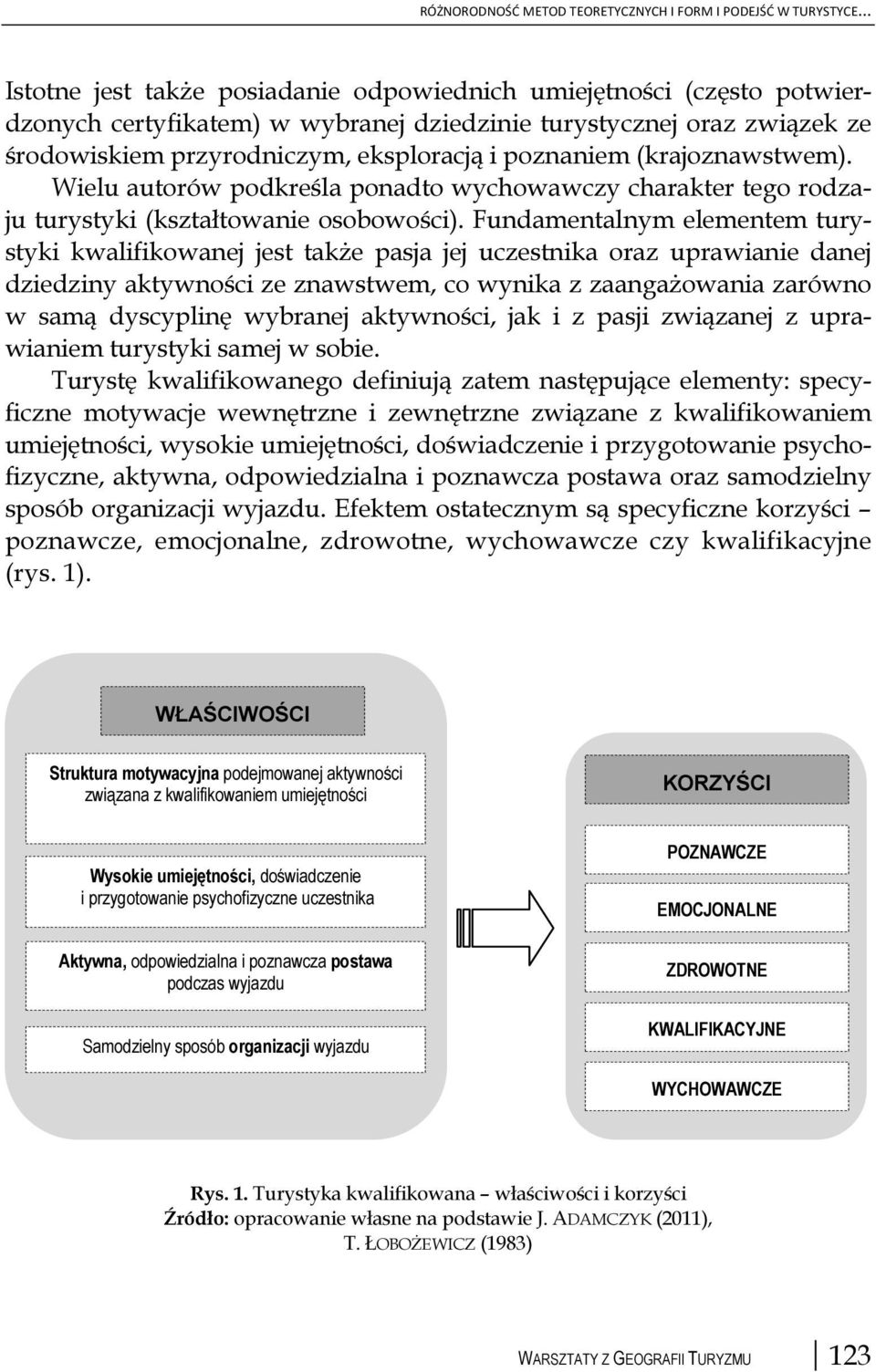 (krajoznawstwem). Wielu autorów podkreśla ponadto wychowawczy charakter tego rodzaju turystyki (kształtowanie osobowości).
