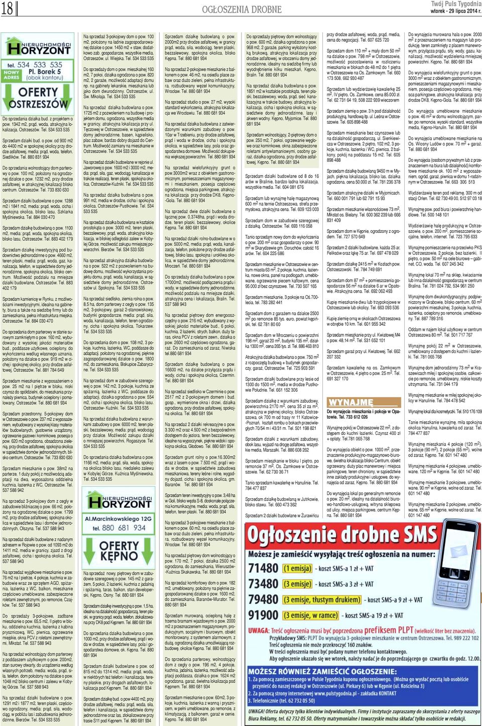 Tel. 733 830 630 Sprzedam dzia³ki budowlane o pow. 1288 m2 i 1841 m2, media: pr¹d, woda, cicha i spokojna okolica, blisko lasu, Szklarka Myœlniewska. Tel. 884 030 470 Sprzedam dzia³kê budowlan¹ o pow.