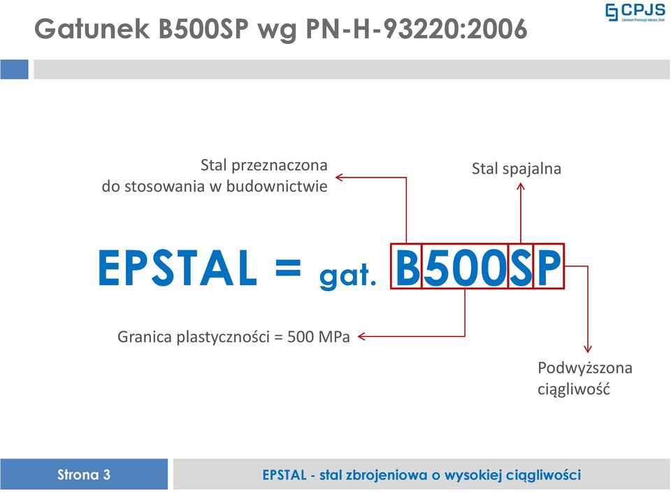 Stal spajalna EPSTAL = gat.