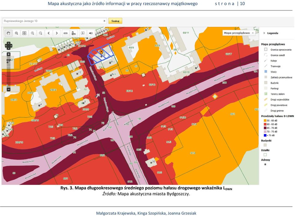 Mapa długookresowego średniego poziomu hałasu