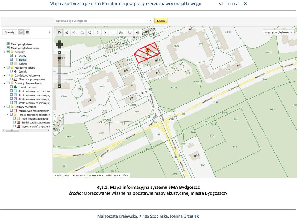 Mapa informacyjna systemu SMA Bydgoszcz Źródło: