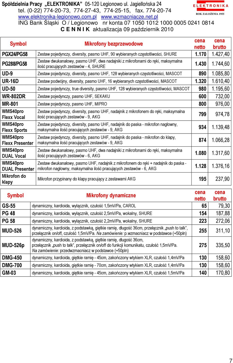 744,60 UD-9 Zestaw pojedynczy, diversity, pasmo UHF, 128 wybieranych częstotliwości, MASCOT 890 1.085,80 UR-16D Zestaw podwójny, diversity, pasmo UHF, 16 wybieranych częstotliwości, MASCOT 1.320 1.