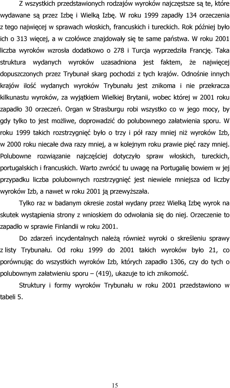 W roku 2001 liczba wyroków wzrosła dodatkowo o 278 i Turcja wyprzedziła Francję.