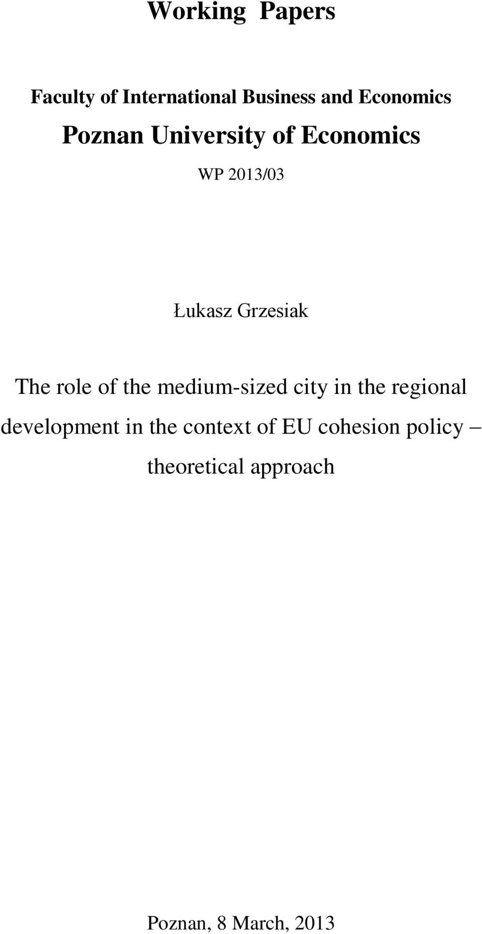 role of the medium-sized city in the regional development in the