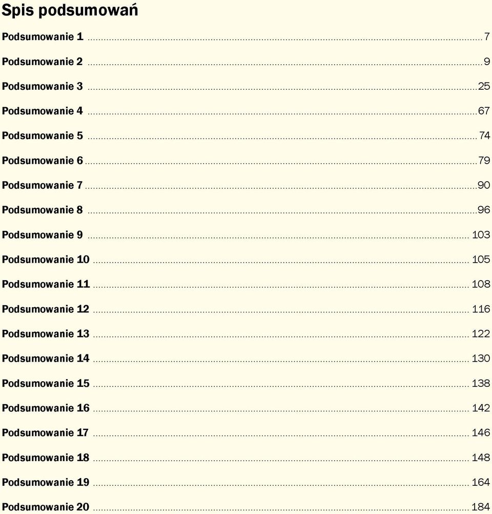 .. 105 Podsumowanie 11... 108 Podsumowanie 12... 116 Podsumowanie 13... 122 Podsumowanie 14... 130 Podsumowanie 15.