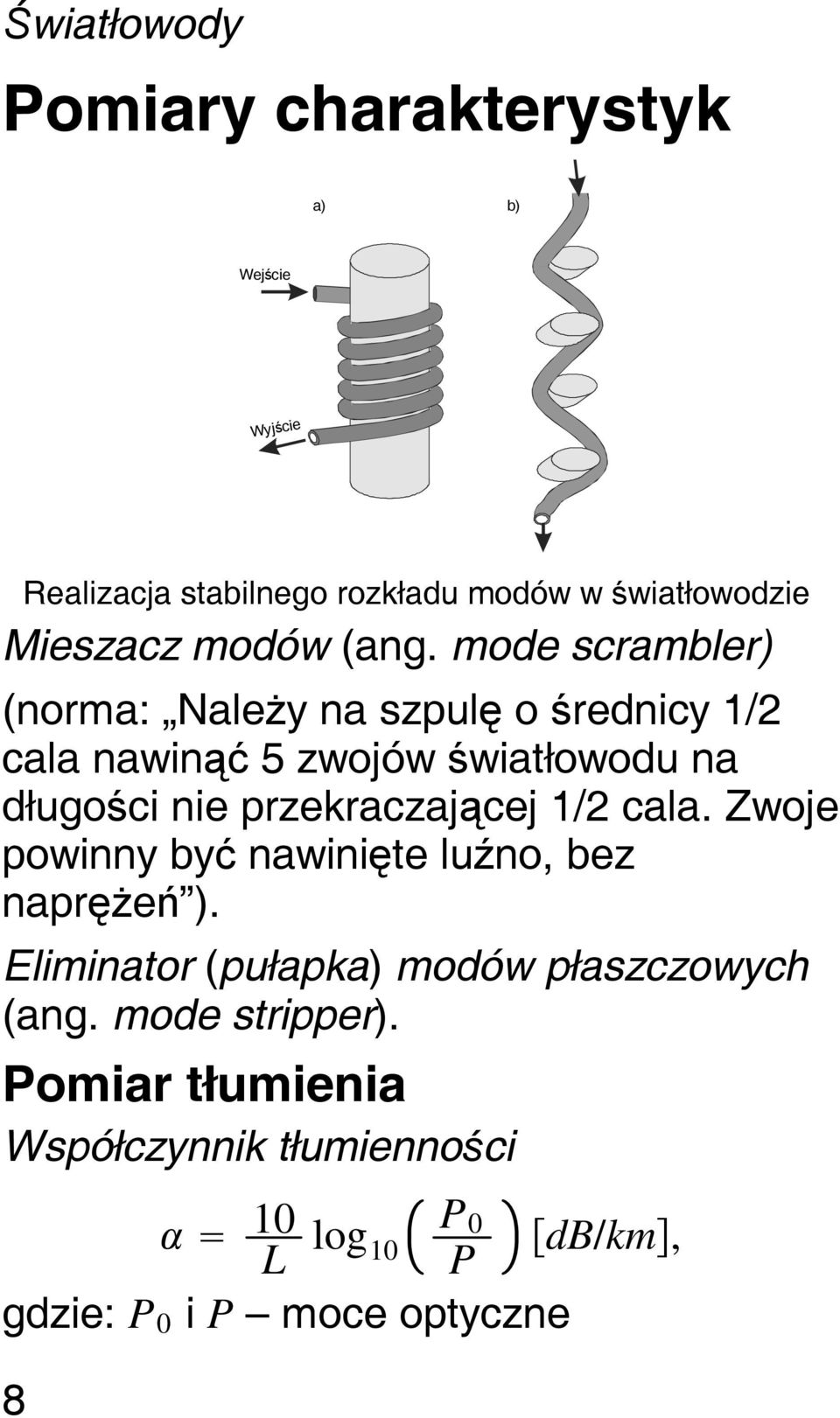 przekraczającej 1/2 cala. Zwoje powinny być nawinięte luźno, bez naprężeń ).
