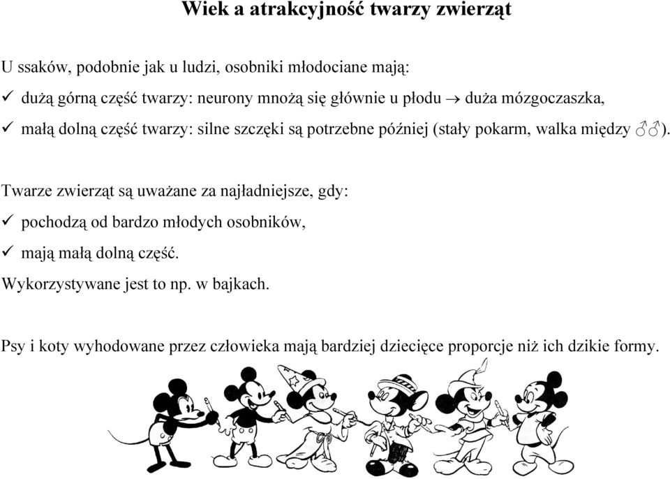 między ). Twarze zwierząt są uważane za najładniejsze, gdy: pochodzą od bardzo młodych osobników, mają małą dolną część.