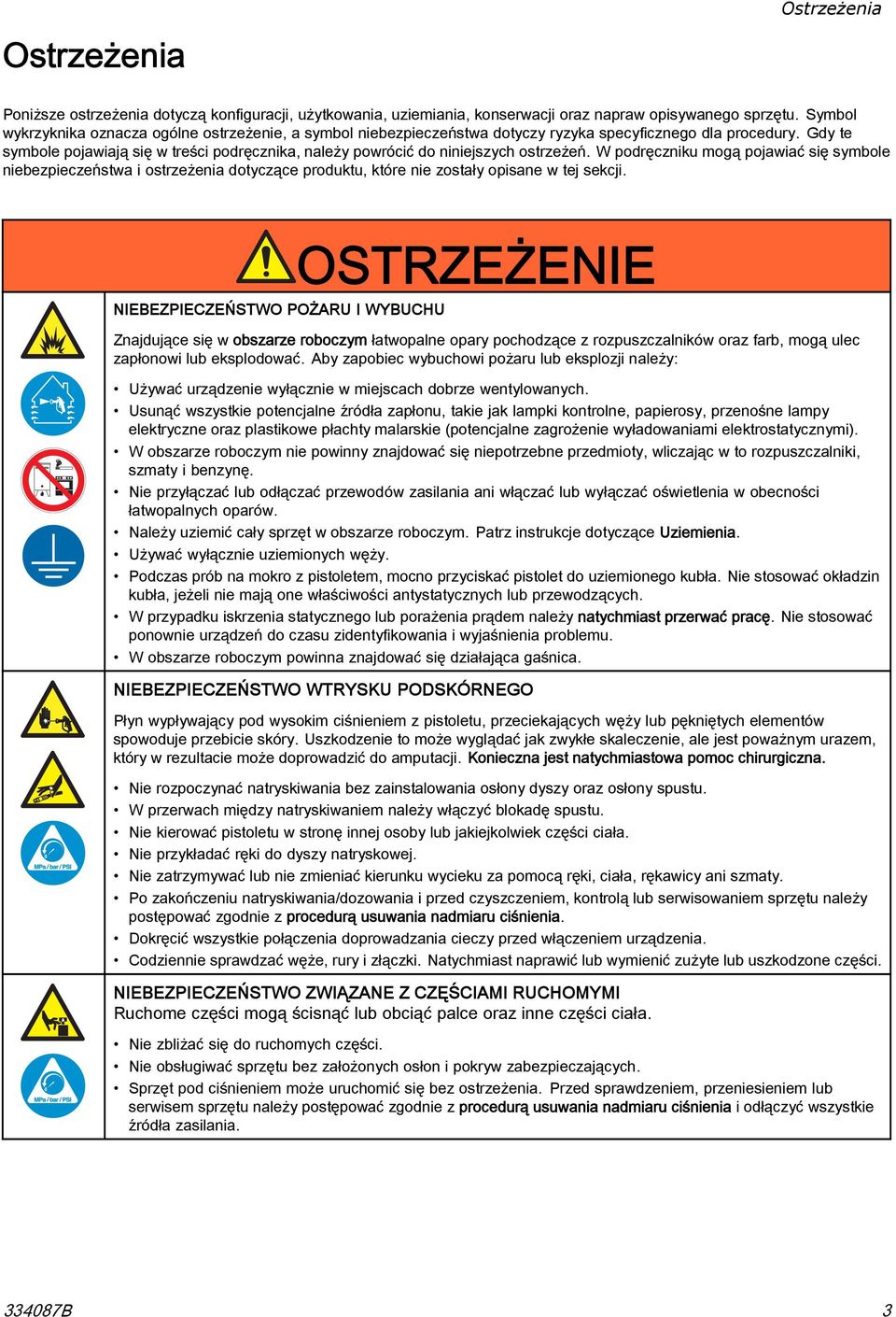 Gdy te symbole pojawiają się w treści podręcznika, należy powrócić do niniejszych ostrzeżeń.