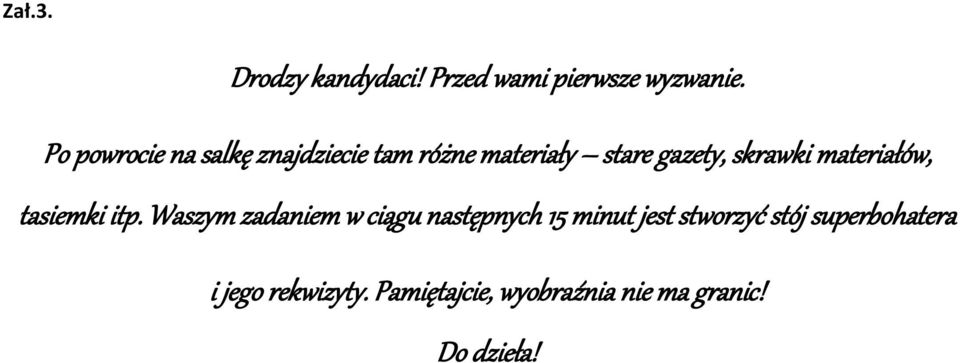 materiałów, tasiemki itp.