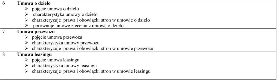 charakterystyka umowy przewozu charakteryzuje prawa i obowiązki stron w umowie przewozu 8 Umowa leasingu